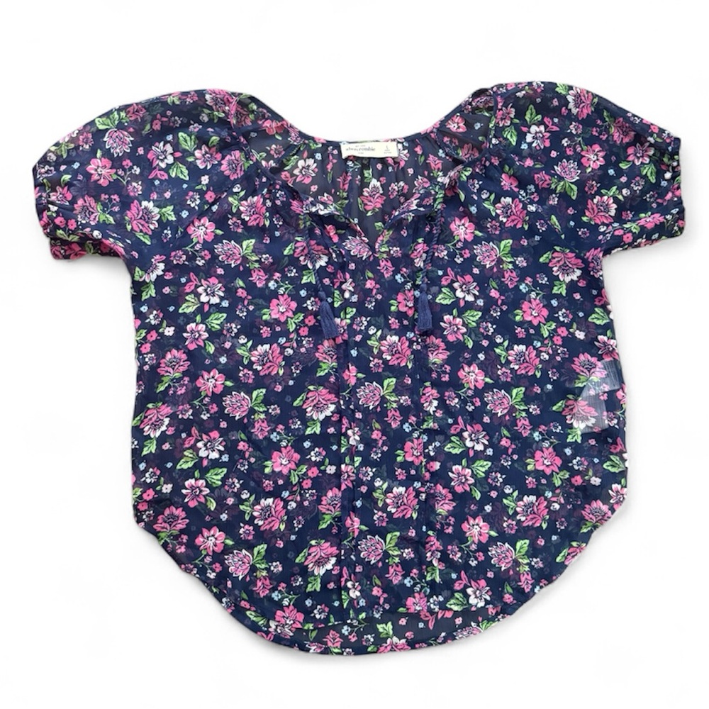 EUC Abercrombie Kids Shear Floral Blouse